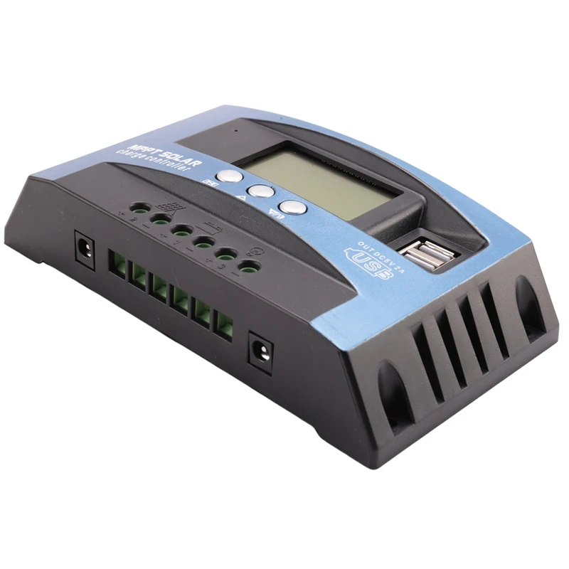 100A MPPT Solar Charge Controller Dual USB LCD Display 12V 24V Auto Solar Cell Panel Charger Regulator with Load