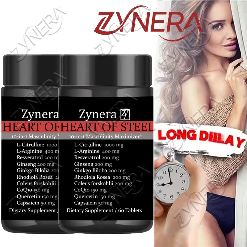 

L-Citrulline & L-Arginine Tablets Male Endurance Supplement Performance with Ginseng Ginkgo Biloba CoQ10