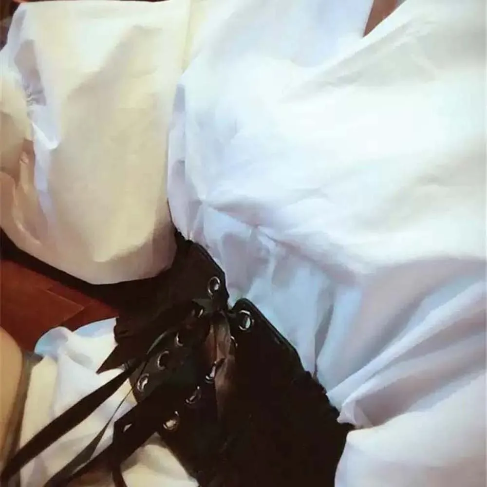 Adjustable Elastic Pleated Cummerbunds Strap Rope PU Wide Corset Waistband Polyester Soft Elastic High Wide Belt Ornament