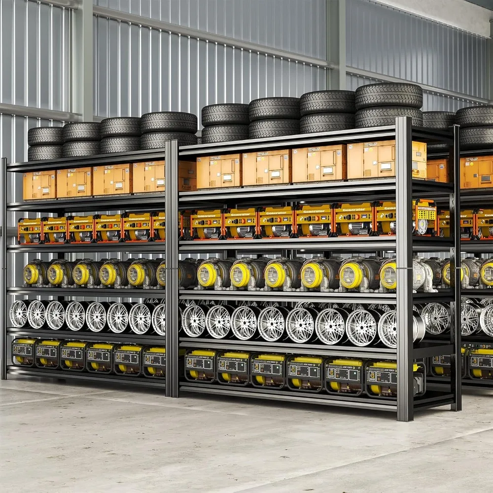 Heavy Duty Adjustable 5 Tier Garage Shelving Unit with 2500 LB Capacity for Storage Solutions