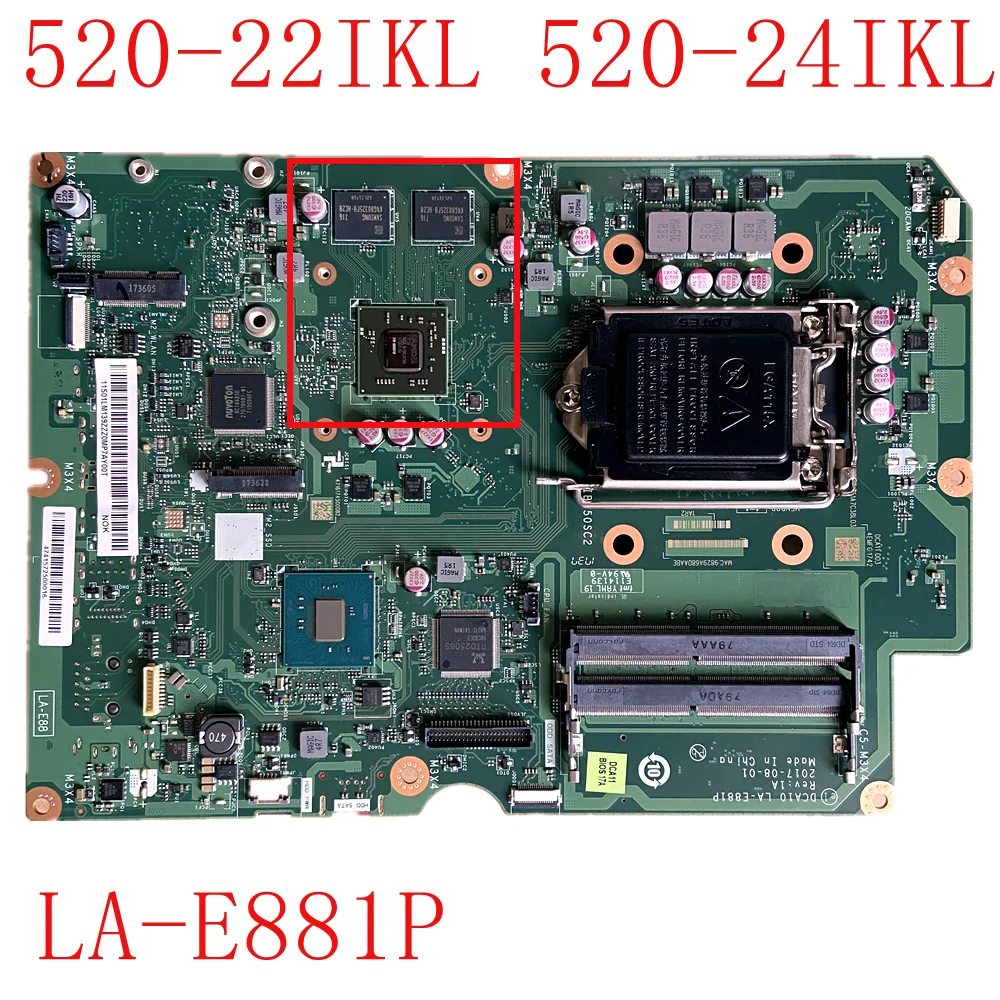 

LA-E881P motherboard suitable for Lenovo AIO 520-22IKL 520-24IKL independent motherboard 01LM145 B250 R17M 2G 100% test ok