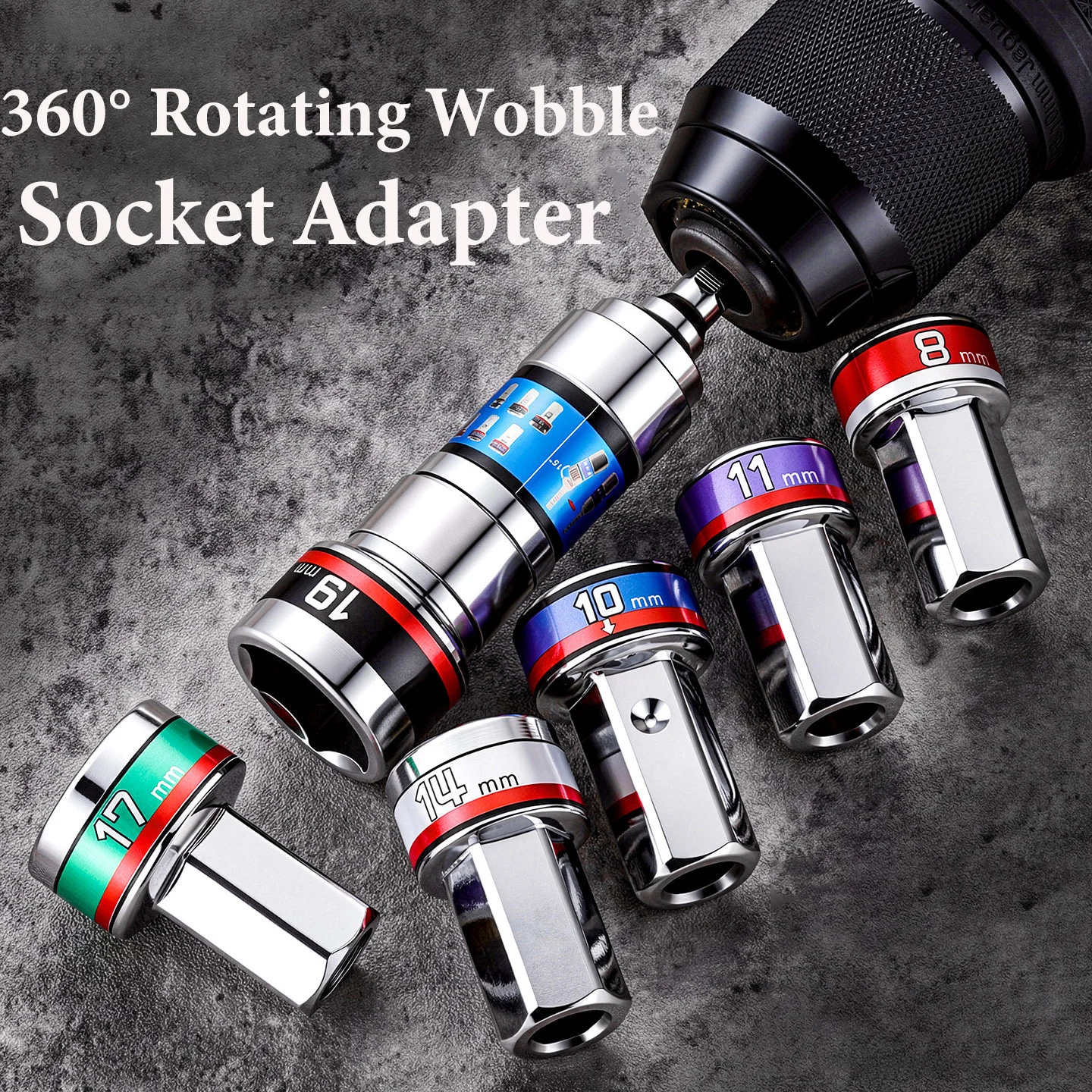 Universal Socket Adapter  With Hex Shank Quick Release Wobble Extension Bar Converter Tool for Access in Tight Spaces Repair
