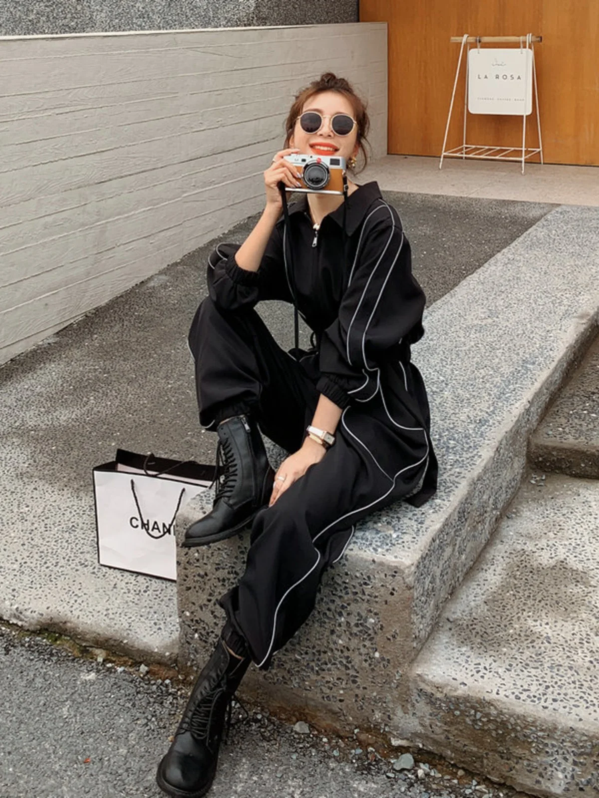 Damski kombinezon roboczy Bla, modny, wyszczuplający, z wysokim stanem, spodnie długie na wiosnę i jesień, garnitur do pracy.