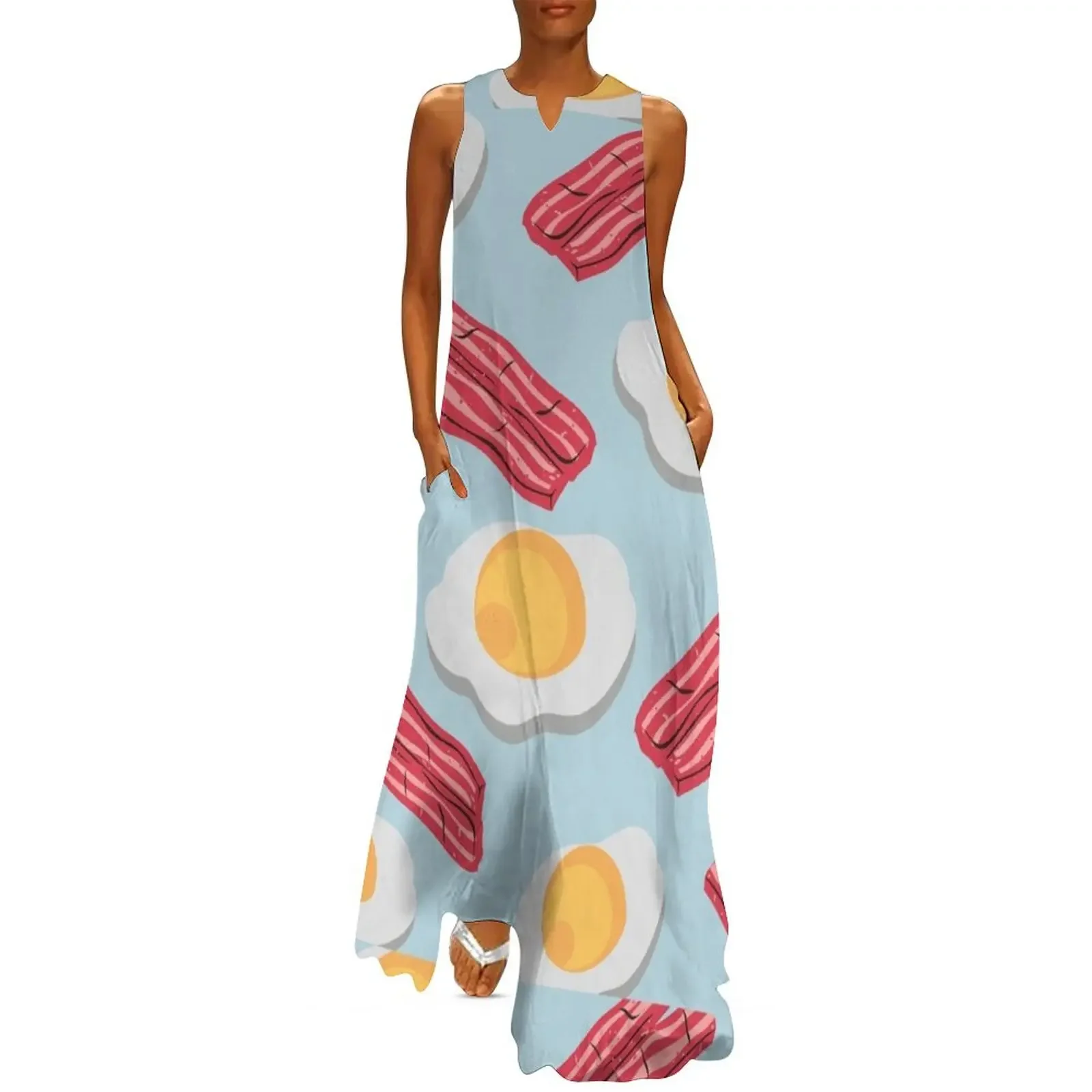 

Bacon and Eggs Long Dress Aesthetic clothing elegant dresses for women women dress summer dresses womens 2025 Dress