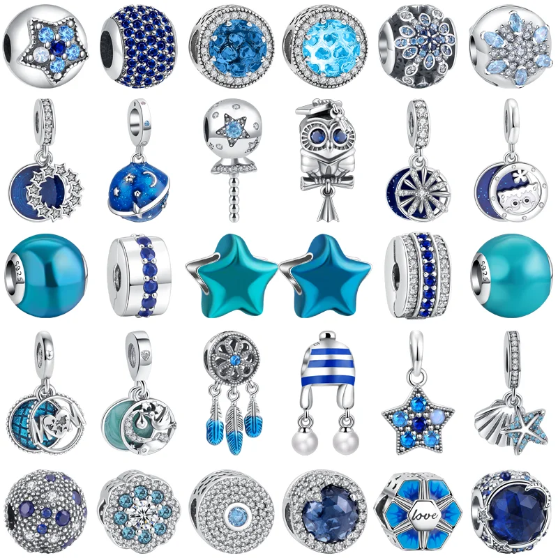 

Sterling Silver Hat Owl Planet Snowflake Starfish Beads Fit Pandora S925 Original Charms Bracelets For Women Gift Jewelry Making