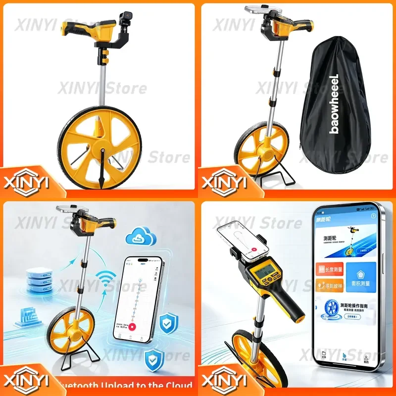 Professional digital measuring wheel multi-function tool for area and length calculation in outdoor measurement work