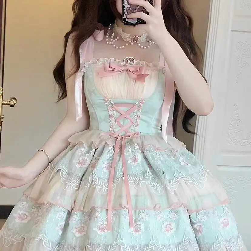 Lolita Lace Princess Dress, Adorável e Doce, Laço, Adorável, Elegante, Fascinante, Diário, Novo, JSK