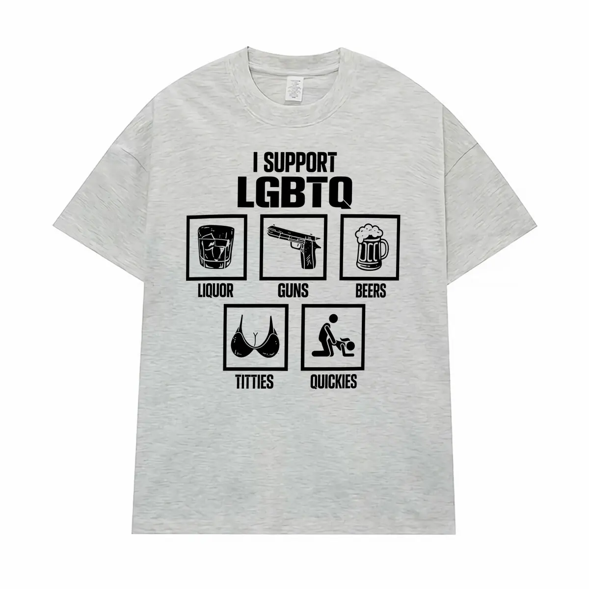 Ich unterstütze LGBTQ Lustige Meme-Grafik T-Shirts für Männer und Frauen Harajuku Y2k Gothic Oversized T-Shirt Mode Lässiges 100% Baumwoll-T-Shirt – Detail 6