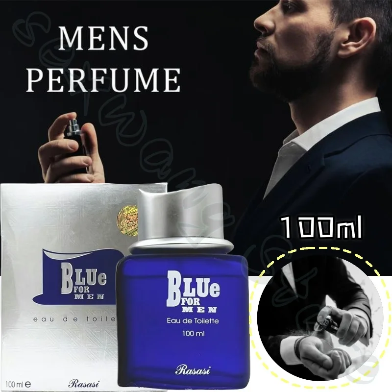 Perfume masculino azul, arábia do oriente médio, fragrância de longa duração, cobre odor, 100ml, perfume corporal hormonal masculino