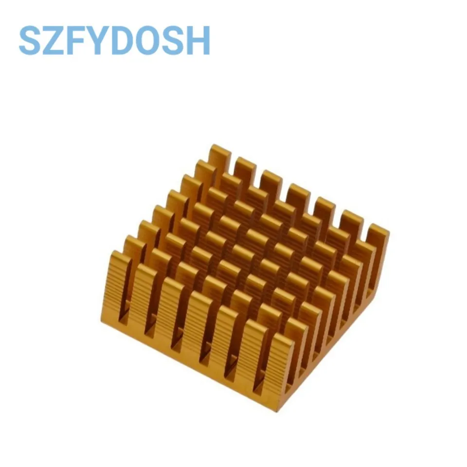 1PCS Heatsink Radiator Cooler Radiator Aluminum 28x28x13MM Gold Slot Heat Sink