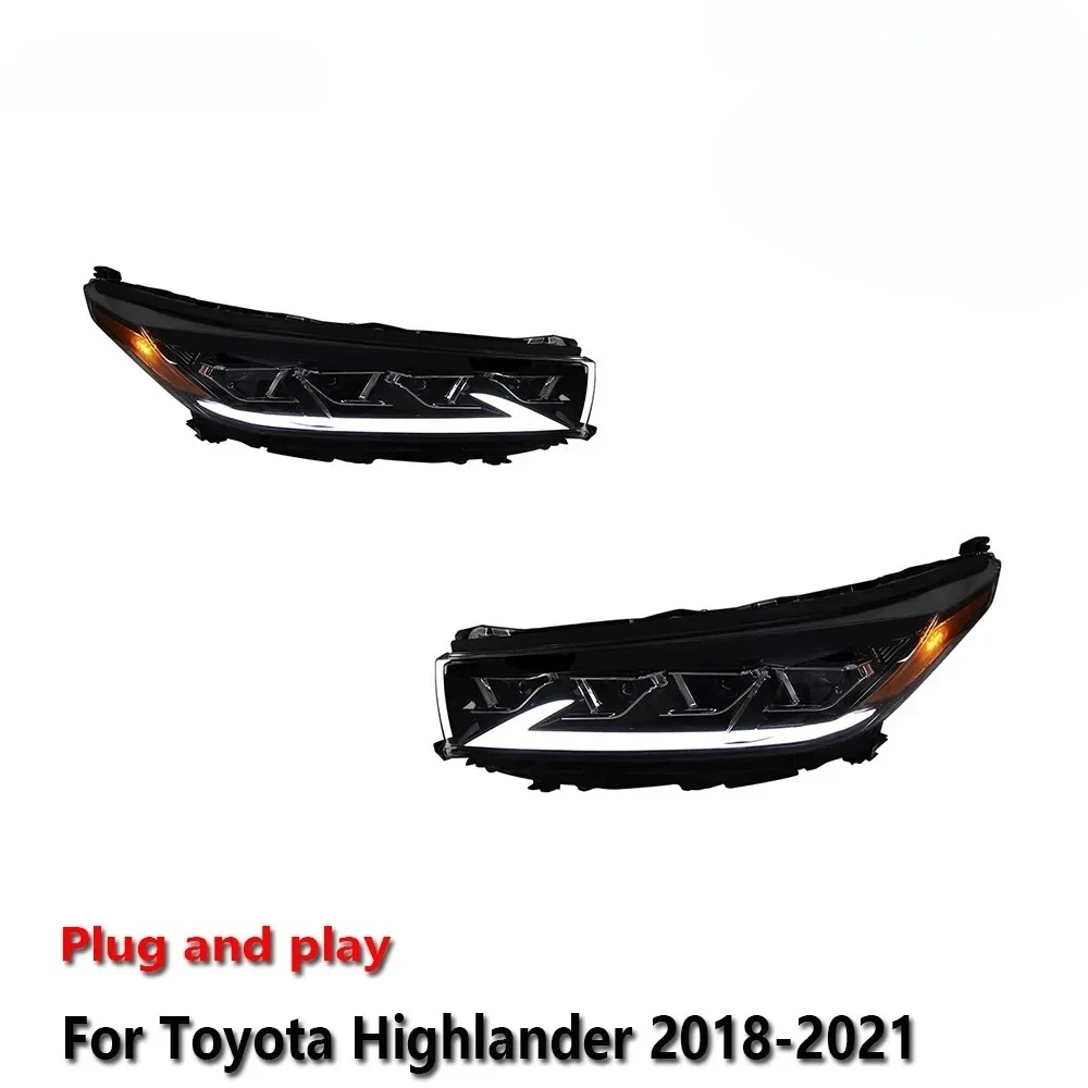 

Car LED Headlight Assemblies Automotive lighting For Toyota Highlander 2018-2021 Fog DRL Brake Turn Signal Lamp Plug and Play