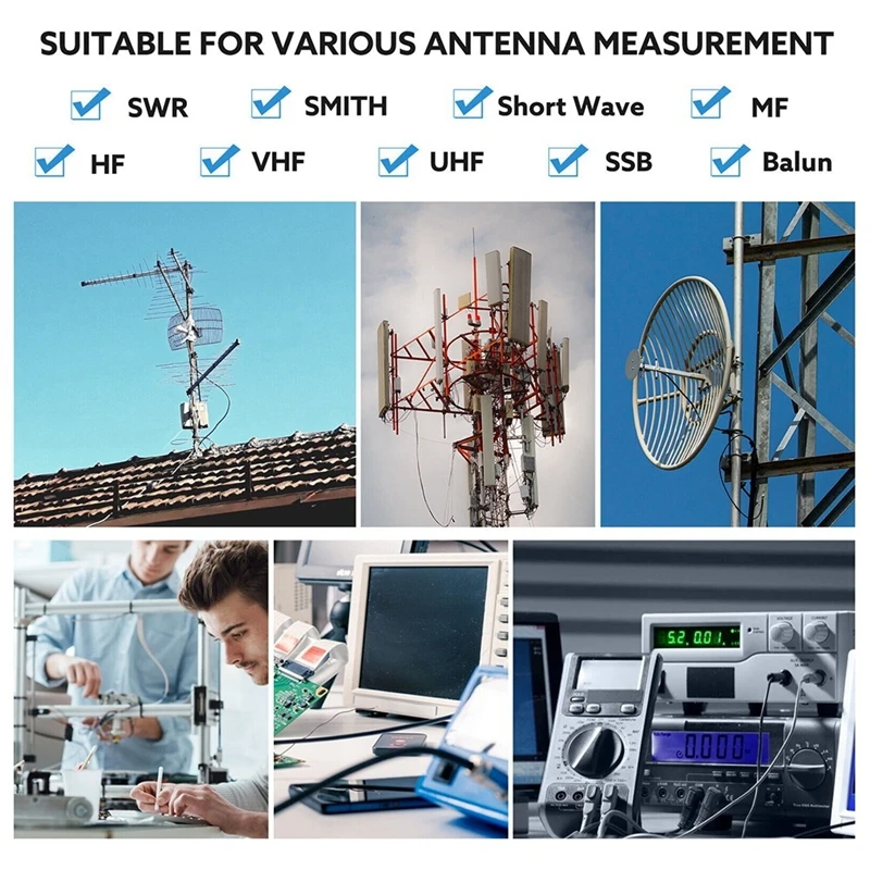 Penganalisa jaringan vektor TFT 4 inci, Nanovna V2 Plus4 50 khz-4 Ghz Shortwave HF VHF UHF 70-90DB Network Analyzer