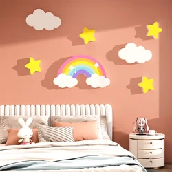 Children's Room Wall Decoration Thickened 3D Little Princess Girl's Room Stars Concealer Sticker Patching Holes Wallpaper Decor