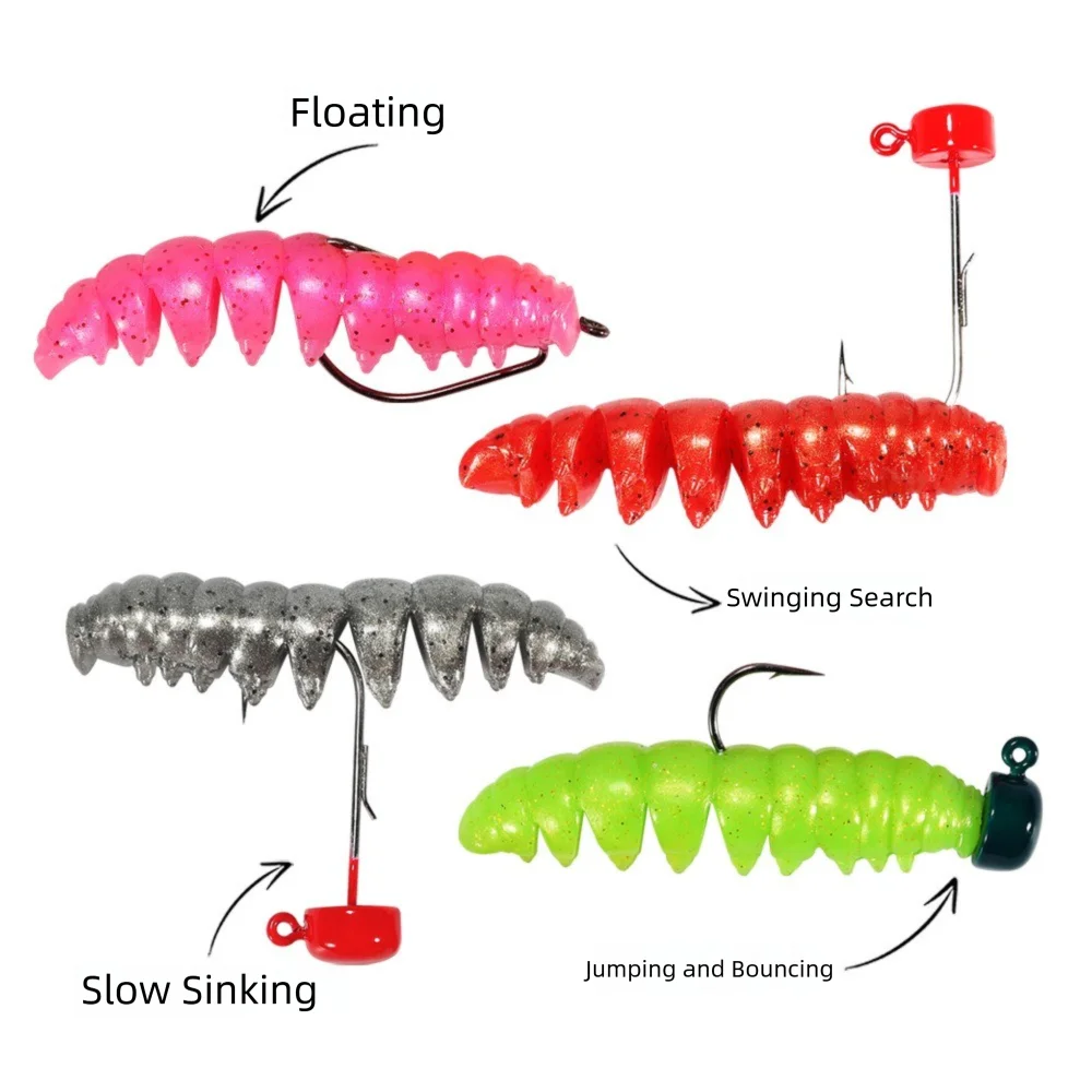 6/11 قطعة مادة TPR Spinpoler دودة فقيرة 6/11 قطعة مجموعة مجزأة الجسم الطعم الناعم المياه المالحة استخدام المياه العذبة استخدام دروب شوت معالجة #4