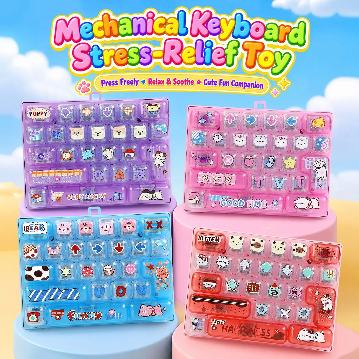 26 Keys Light Up Music Tap Keyboard Toy Cute Portable Pendant Fun Stress Relief Educational Toy For Children Gift