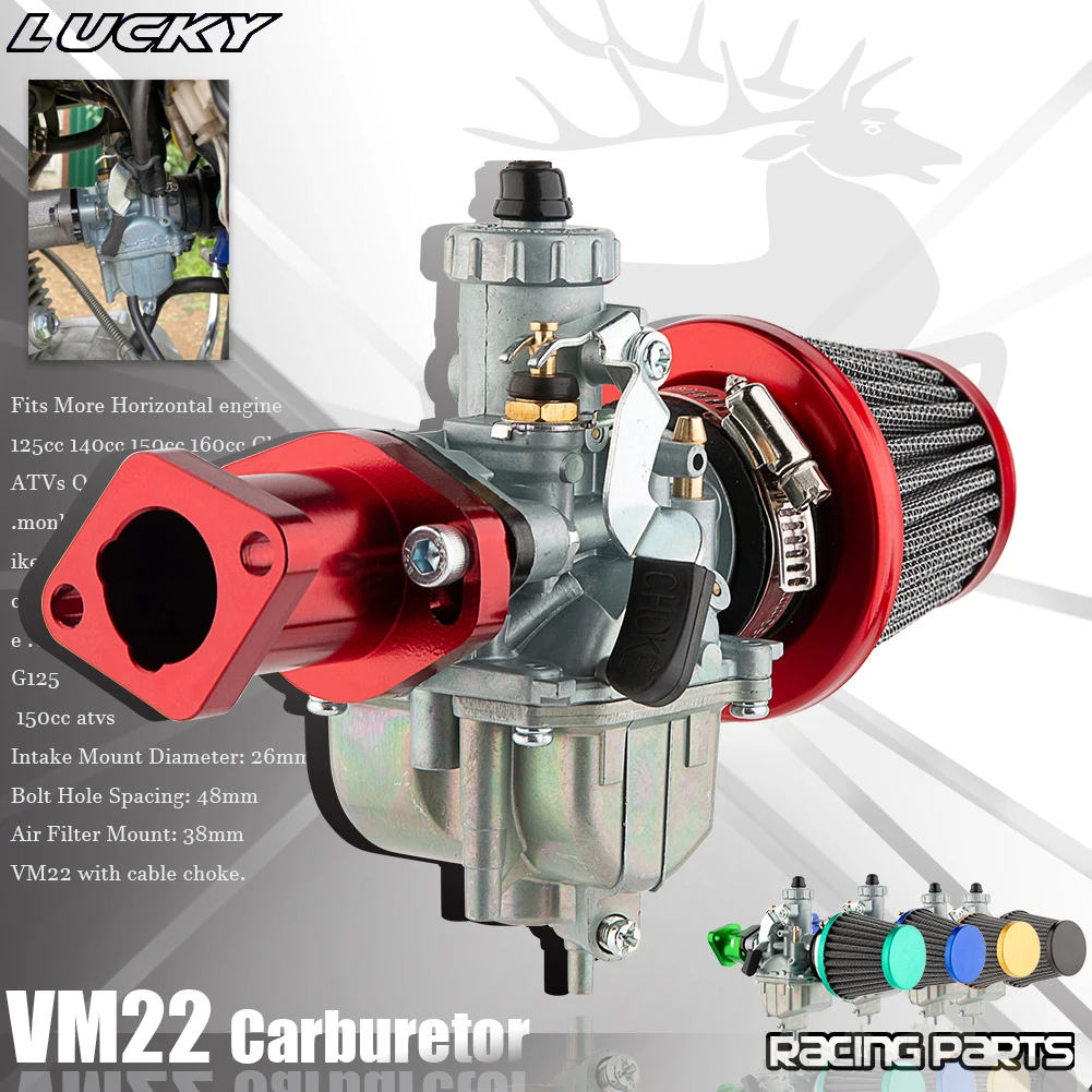 VM22 Carburetor for Predator 212cc 196cc Coleman CT200U BT200X Mini Bike KT196 Go Kart GX160 GX200 6.5hp Clone Engine Air Filter