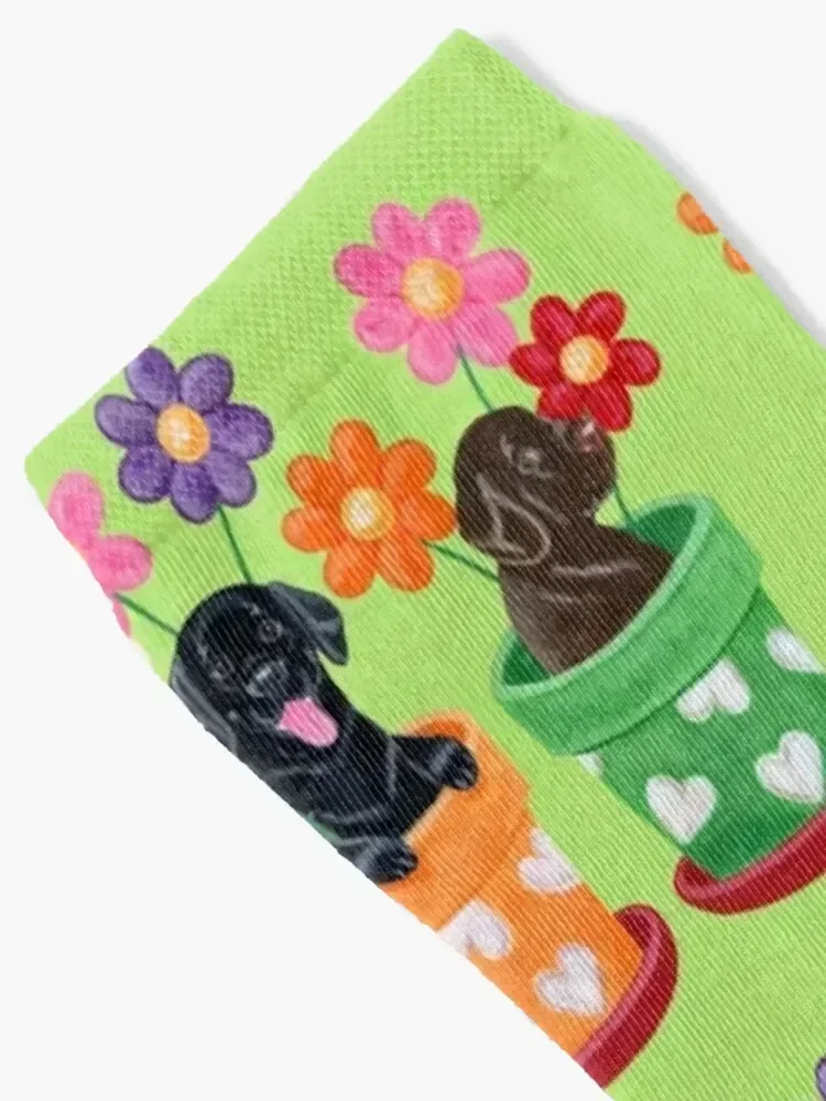 أواني الزهور لابرادور الجراء الجوارب السنة الجديدة هدية مضحكة تسلق الجوارب النساء الرجال #2