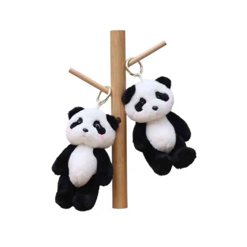 Cute Miniature Panda Stuffed Animal Keyring, Cartoon Plush Doll for Backpack Decoration and Gift