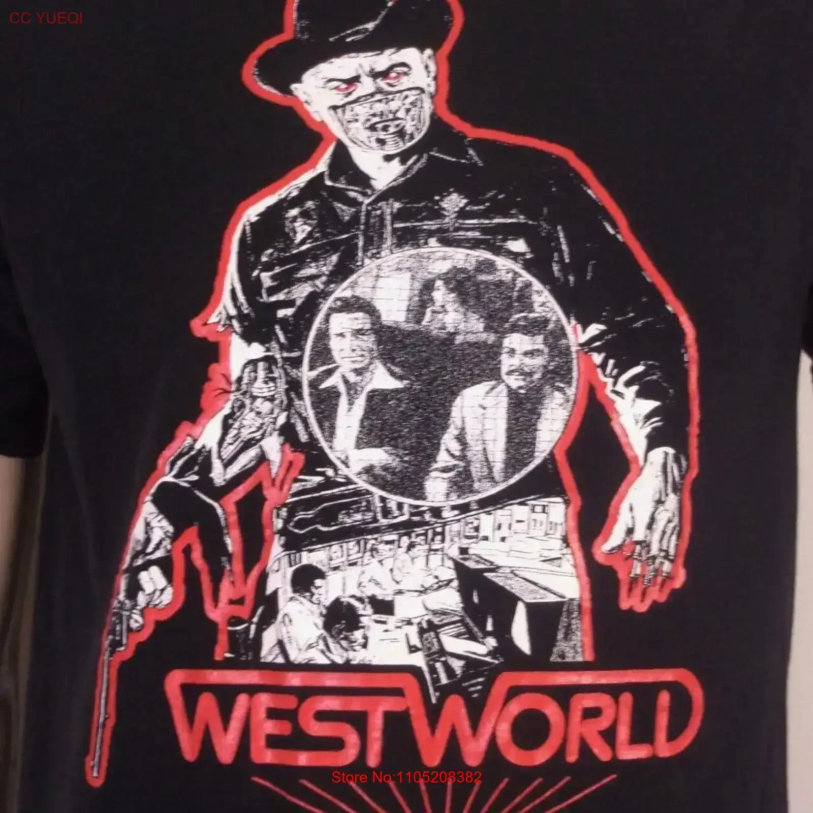

Винтажная футболка 00s Y2K RARE Westworld Movie Film 70-х годов Horror Sci Fi SZ M винтажная стираная повседневная удобная дышащая футболка унисекс