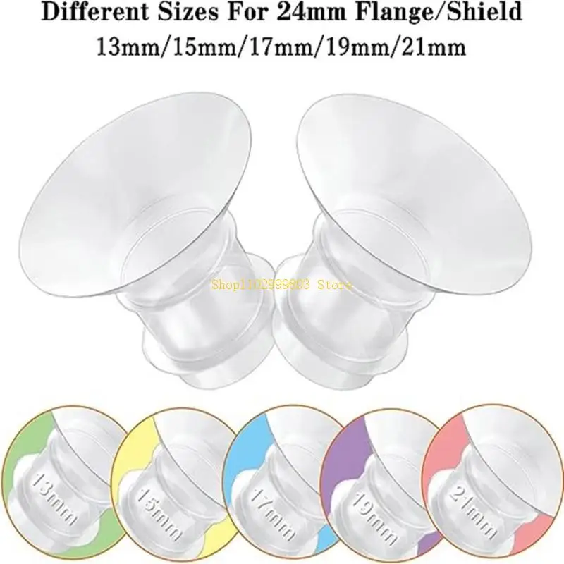 Nursing Pump Flange Converter Inserts 13mm/15mm/17mm/19mm/21mm with Ruler J0MF