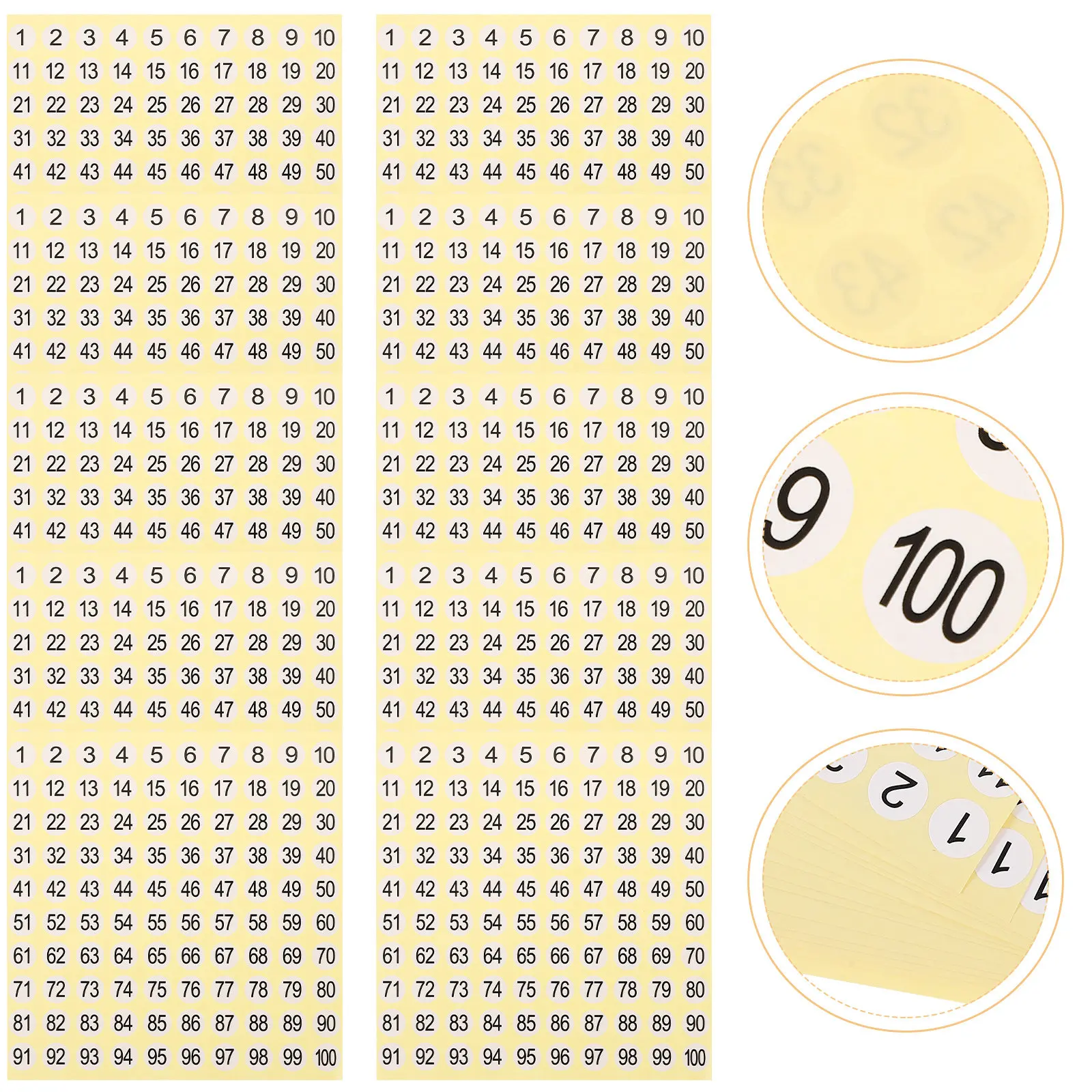15Sheets Portable Number Stickers Labels Round Self Adhesive Classification Number Stickers for Classroom Office Home