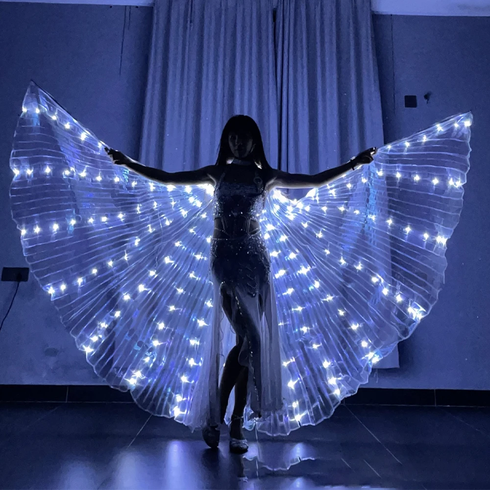 

LED Luminous Butterfly Dance Wings Cloak Fluorescent Shows Performance Grand Event Dancing Atmosphere Props Led Luminous Cloak