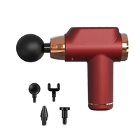 Mini Massage Gun for Deep Tissue Massaging LED Touch Display 4 Massage Heads 22 Speed High-intensity Body Muscle Massager - Red