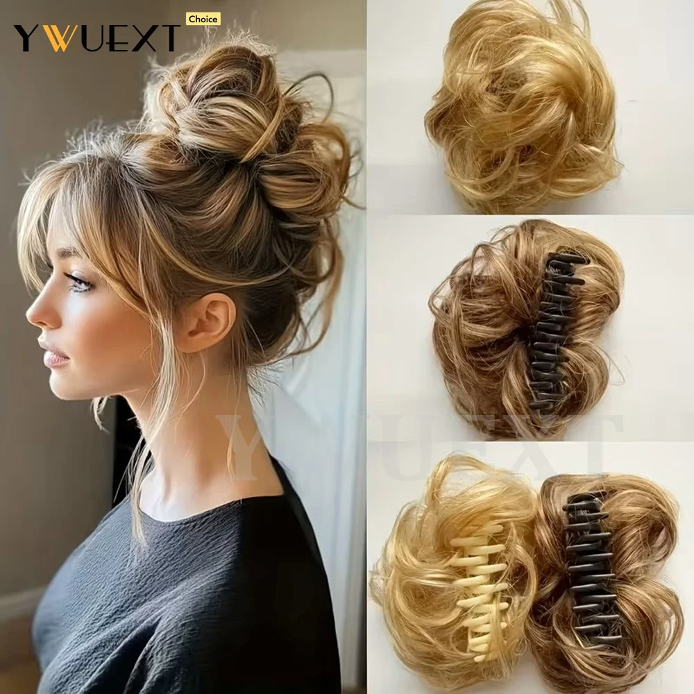 40g/pack Claw Clip in Hair Buns Messy Curly Hair Hairpieces Add Hair Volume for Women Messy Hair Ponytail Easy to Wear