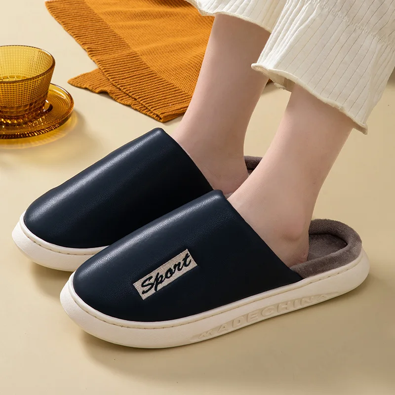 

48 49 50 Large Slides Men Warm Thick Soled Cotton Slippers Extra Size Slippers Winter Plus Large Non Slip Cotton Slippers Shoes