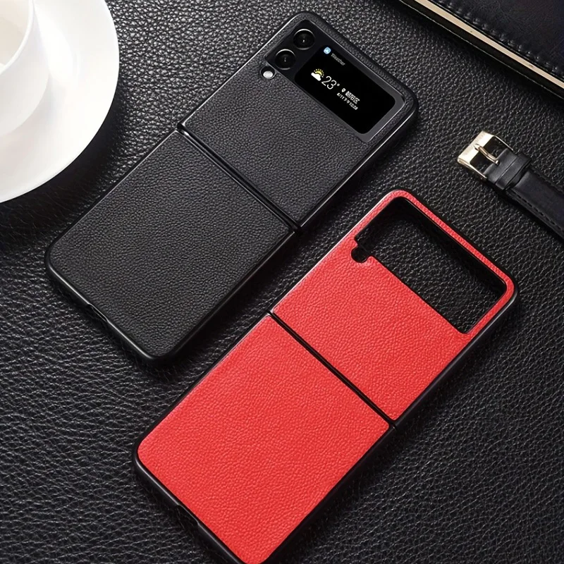 Luxuriöse Business-Style Retro Litchi-Textur Hülle für Samsung Galaxy Z Flip 8 6 5 4 3 5G Flip7 FE Ultra Dünne Harte Stoßfeste Abdeckung – Detail 4