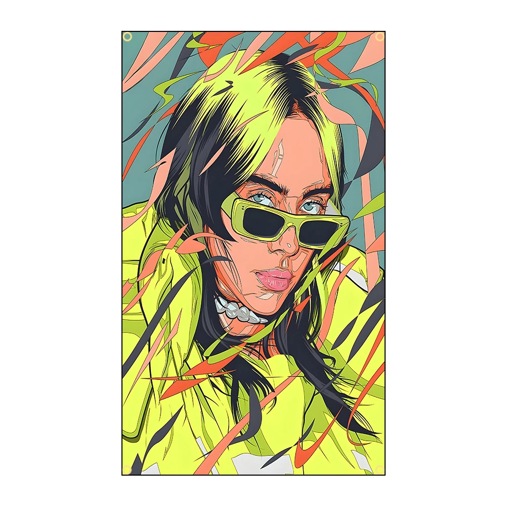 لافتة طباعة رقمية من البوليستر بطول 3 × 5 أقدام سعيدة من أي وقت مضى لتزيين نسيج جدار غرفة النوم