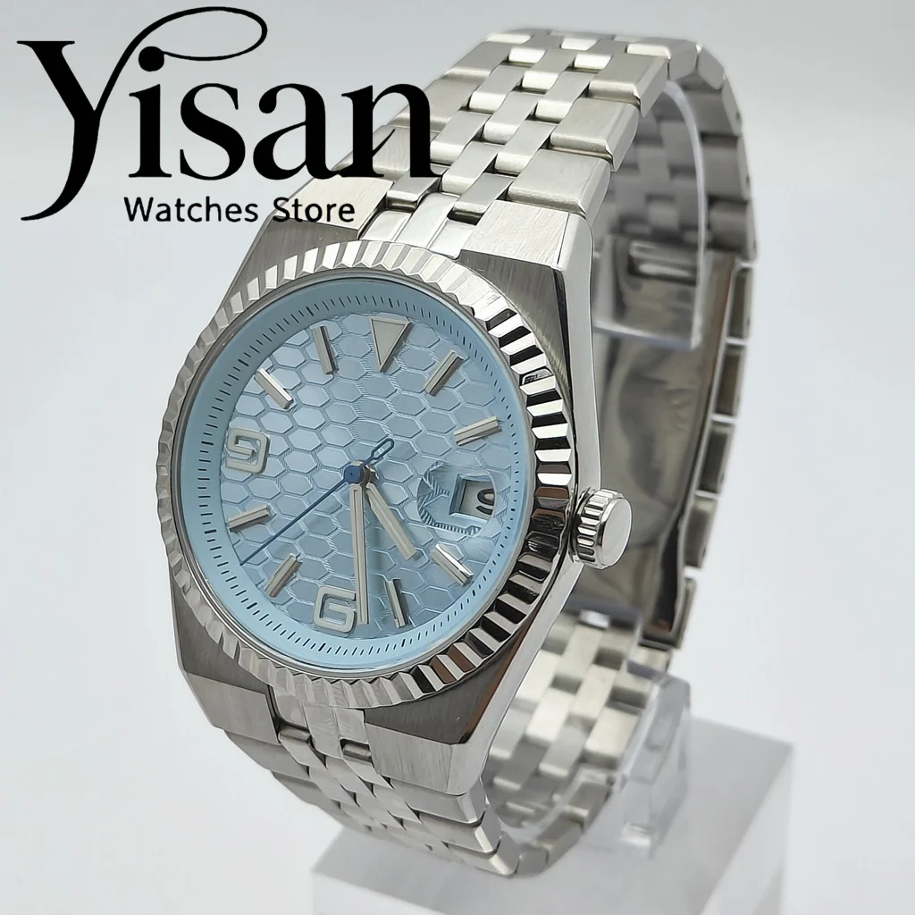 

Design sense 40mm mechanical men's watch aseptic blue dial sapphire glass waterproof adaptation Miyota 8215 NH35 movement