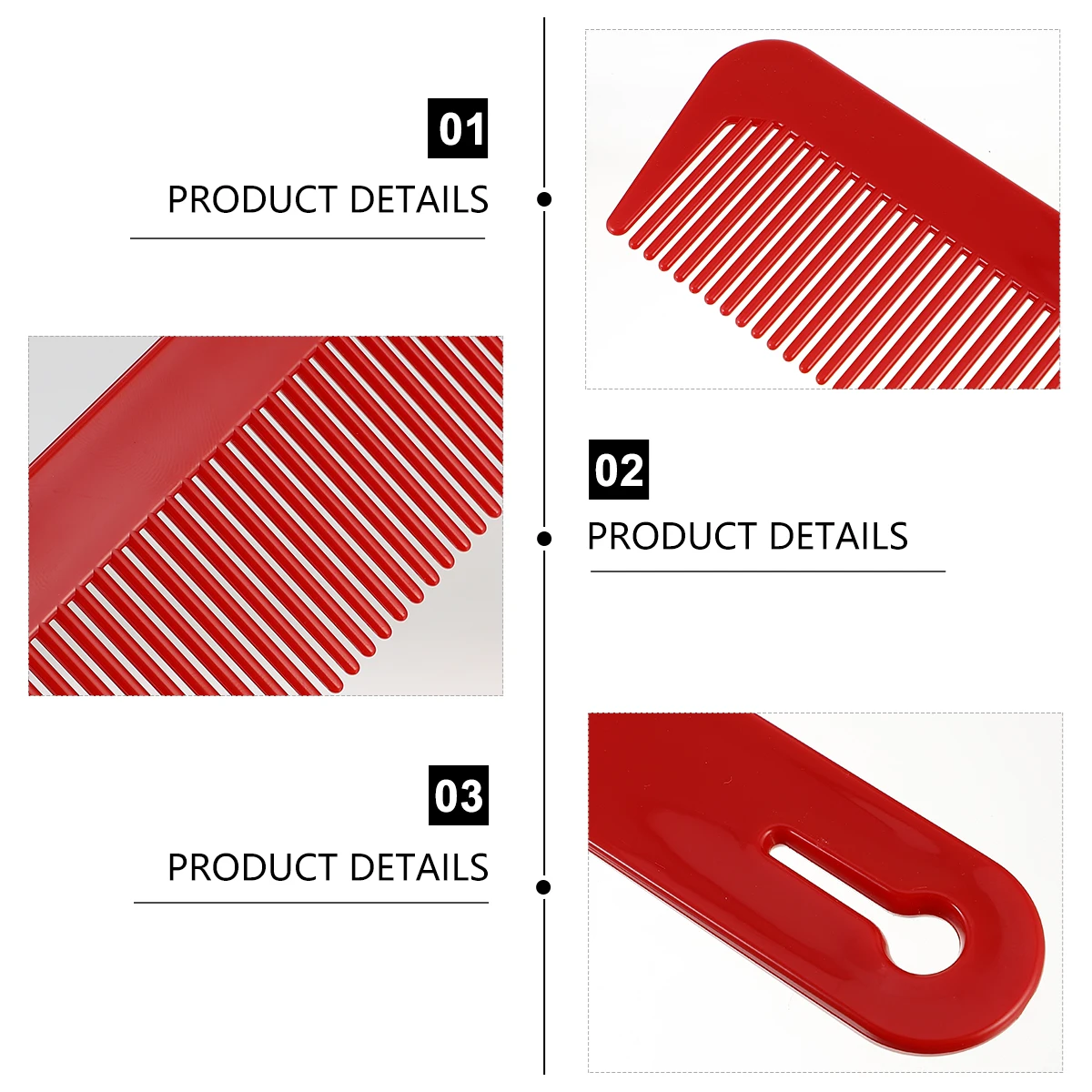 

3Pcs HollowDesign AntiStatic Hairdressing Comb Portable RoundTeeth Styling Petting SalonGrade HeatResistant Plastic