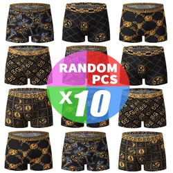 10 Men's Boxer Underwear Black Gold Random Soft And Comfortable Skin-friendly Joker Four Seasons Selling Adolescent Shorts