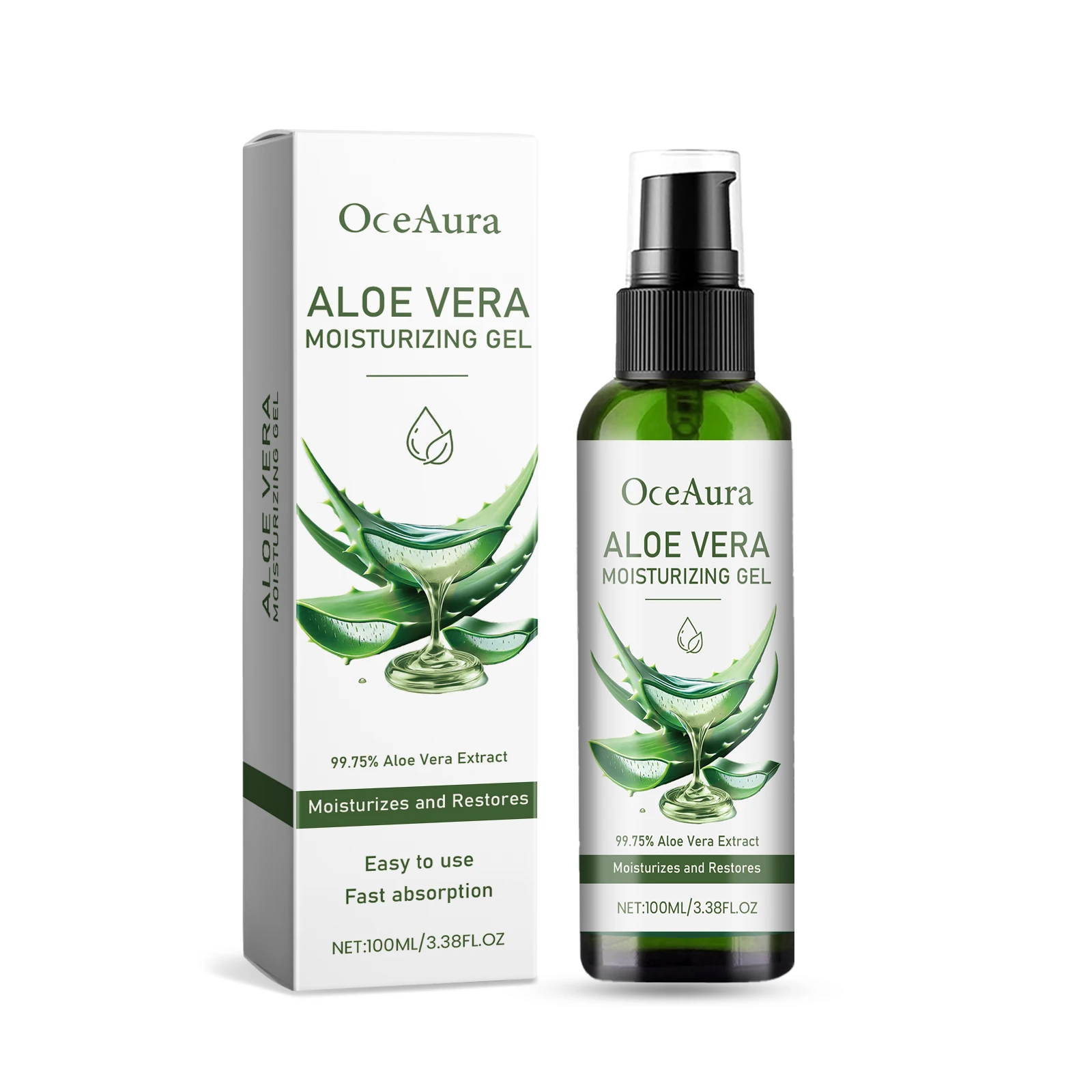 

OceAura Aloe Vera Moisturizing Gel Gently Nourishes Facial Skin Moisturizing And Refreshing Aloe Vera Gel 1pcs