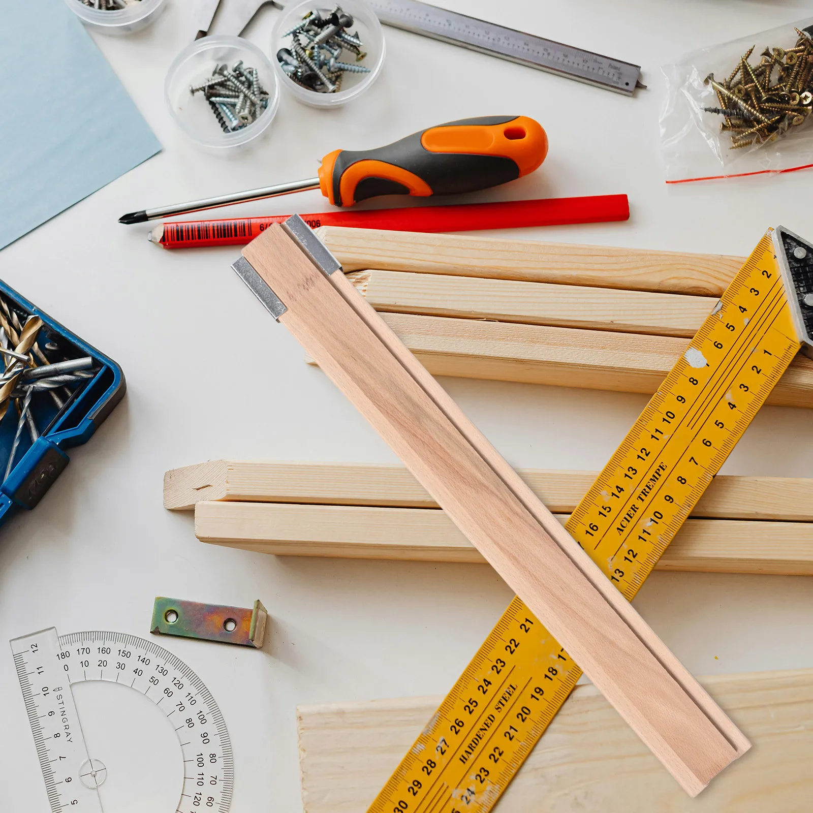 

2Pcs Natural Wood Drawer Slides Low Friction Center Mount Rails for Traditional Furniture Cabinet Dresser Side Bottom