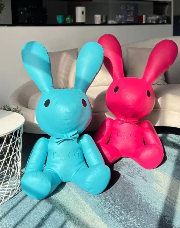 

45x50x90cm Leather rabbit doll toy car home inside ornament