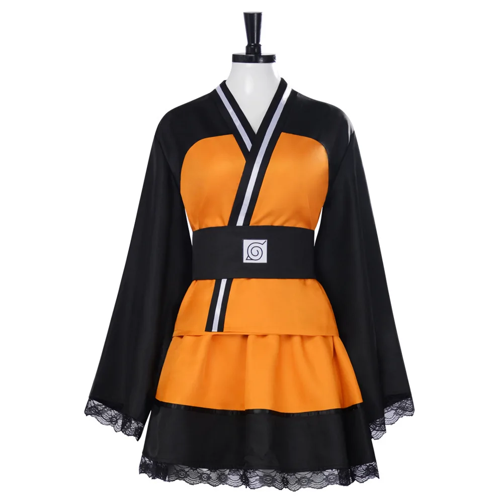

Women Masquerade Anime Ninja Shippuden Uzumaki Cosplay Kimono Dress