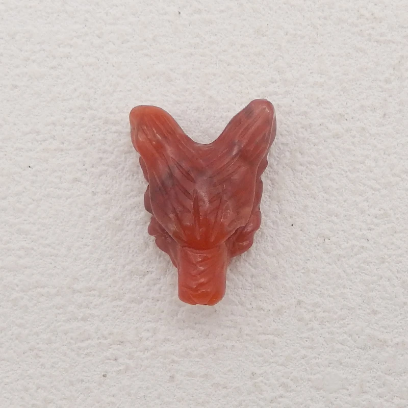 

Carved Natural Stone Agate Wolf Head Gemstone Pendant Bead Popular Stone Animal Pendant Gemstone Jewelry Gift 23x17x9mm 3.8g