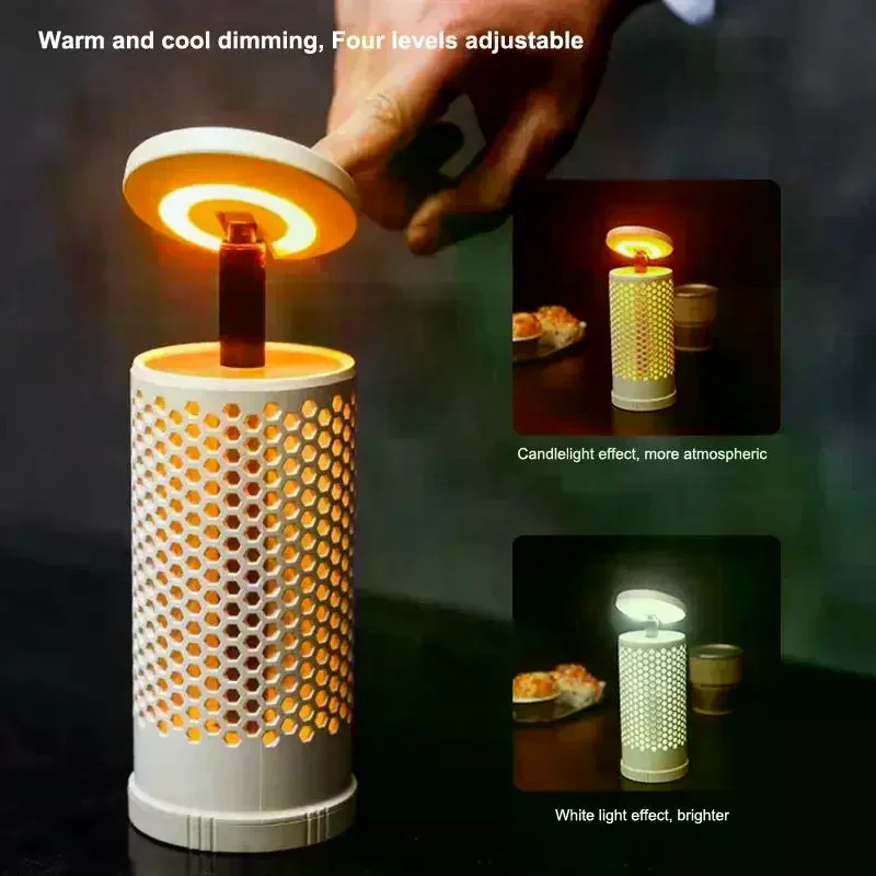 Retractable Foldable Rechargeable Camping Light LED Outdoor Atmosphere Lamp With Stand For Camping Hiking Fishing