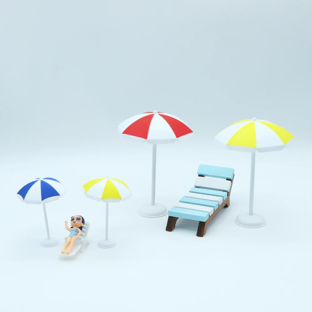 1Pc Dollhouse New Mini Plastic Sun Umbrella Micro Landscape Ocean Beach Decor Miniature Props Accessories Baking DIY Material