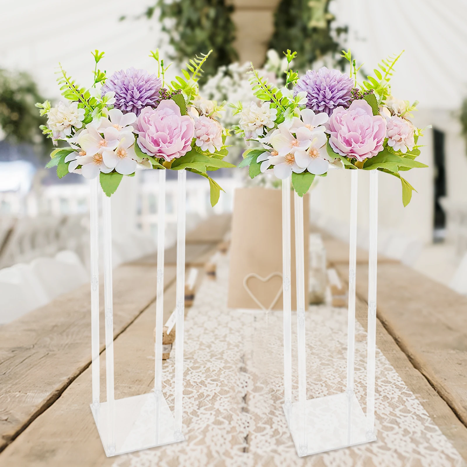 Wedding Flower Stand Weddings Geometric Acrylic Flowers Vase Column Stands for Party Table Centerpiece