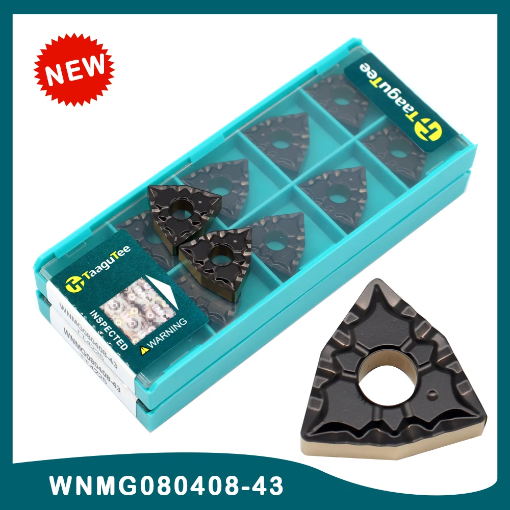 Carboneto de Inserção Ferramenta Torneamento Externo Lâmina Alta Qualidade para Aço Wnmg Corte Cnc Torno Cortador 10 Peças Wnmg080408 43 Tt4225