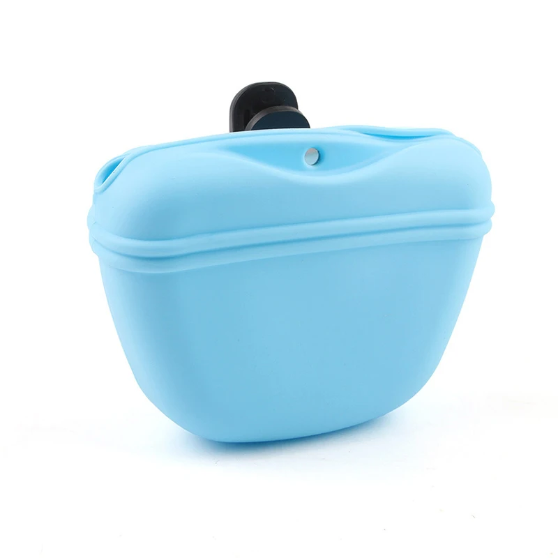 حقيبة تغذية الحيوانات الأليفة في الهواء الطلق التدريب الكلب الغذاء جيب المحمولة سيليكون الحيوانات الأليفة وجبة خفيفة الحقيبة في الهواء الطلق المشي الكلب معلقة نمط الخصر