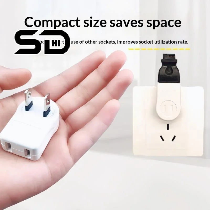 1Pc 2Pin 90 Angle Rotatable Power Socket Plug Adapter Foldable Travel Aadapters Power Converter Plug Electrical Socket