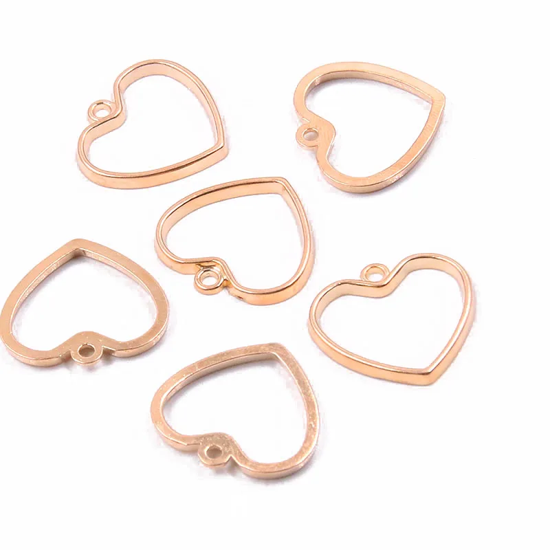 30pcs 20*19mm 2 Color Hollow Hearts Charms Geometry Pendant Metal Alloy DIY Necklace Bracelet Earrings Marking