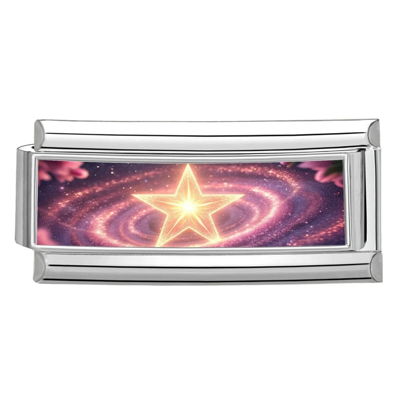 Fashion Galaxy Planetary Aurora Meteorite Sun Long Italian Charm Fit 9mm Stainless Steel Bracelet DIY Jewelry Drop Shipping