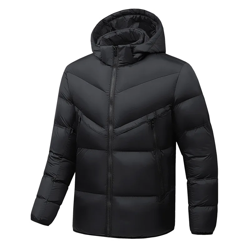 

Man Winter Down Jacket Thicken Simple Solid Color Stand Collar Male Outerwear Long Sleeve Zipper Cold-proof Casual Men Coat