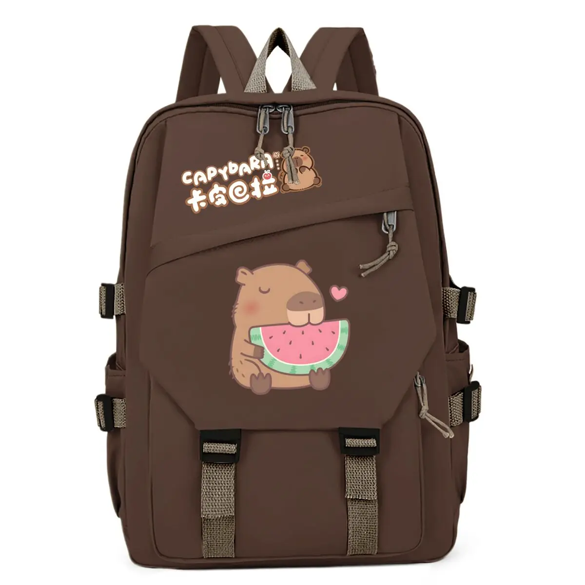 

School Backpack for Teenager Kawaii Capybara Schoolbag Girl Children Backpack Teenager Large Bookbag Cute Capybara Lover Bags