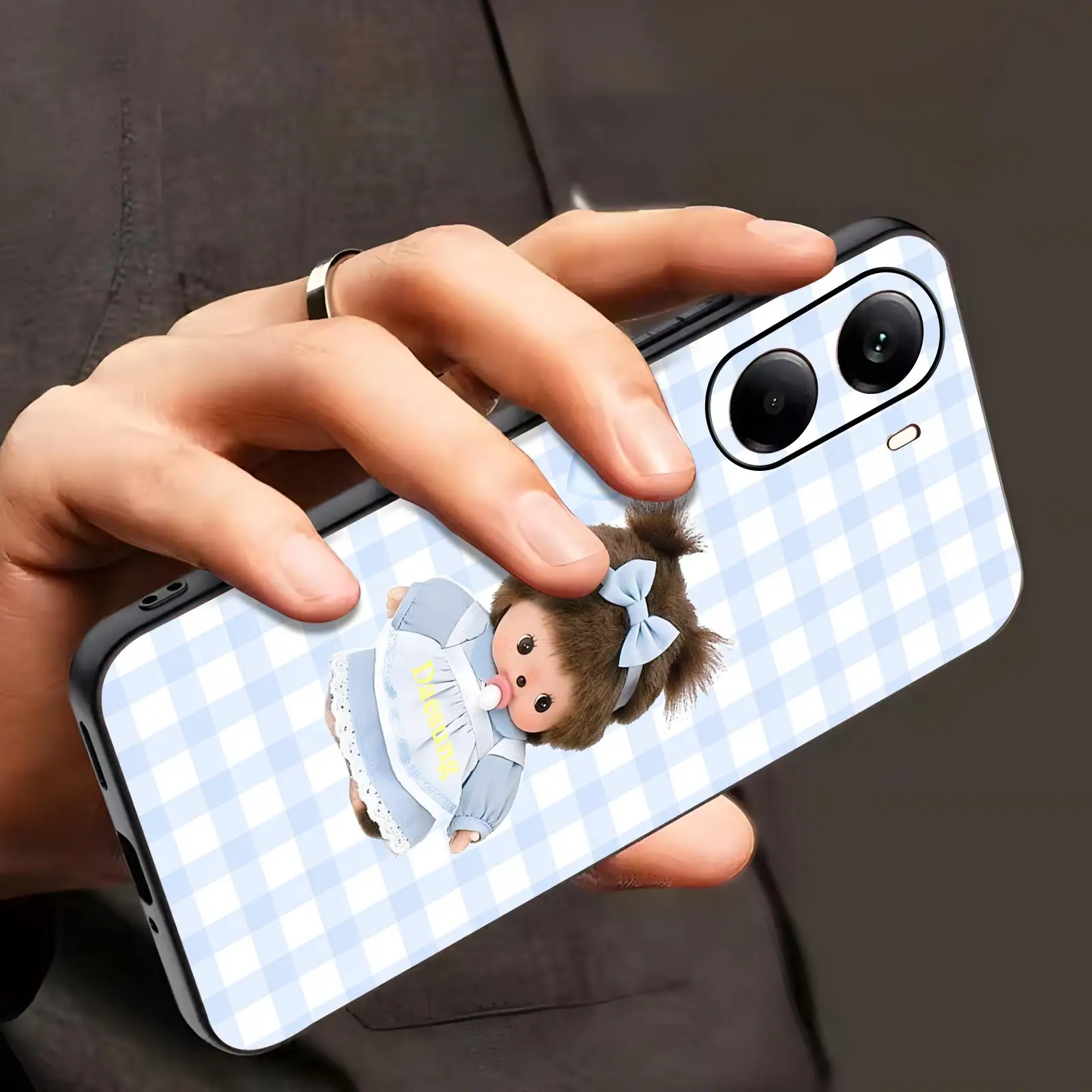 Monchhichi  Phone Case For Xiaomi POCO M8 M7 M6 X8 X7 X6 F8 F7 F6 Pro 5G Soft black Shockproof Cover